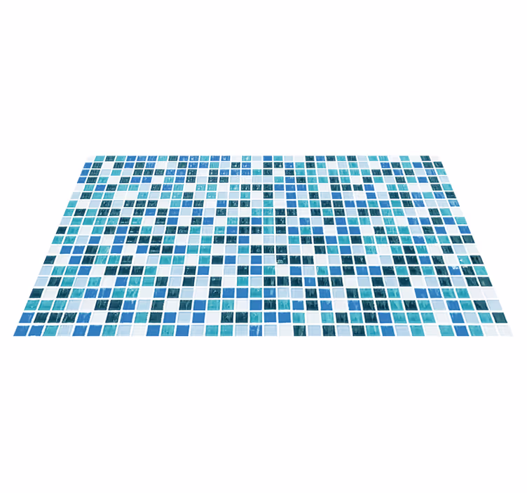 Tappeto vinile bagno mosaico piastrelle blu - TenStickers