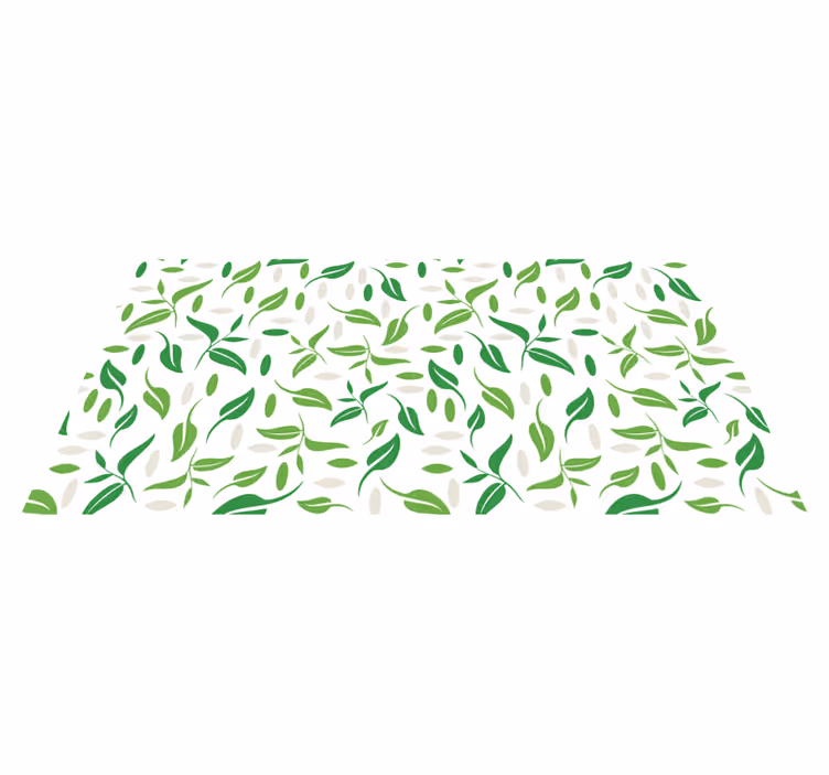 Tappeto vinile fiori motivo foglie verdi piccole - TenStickers
