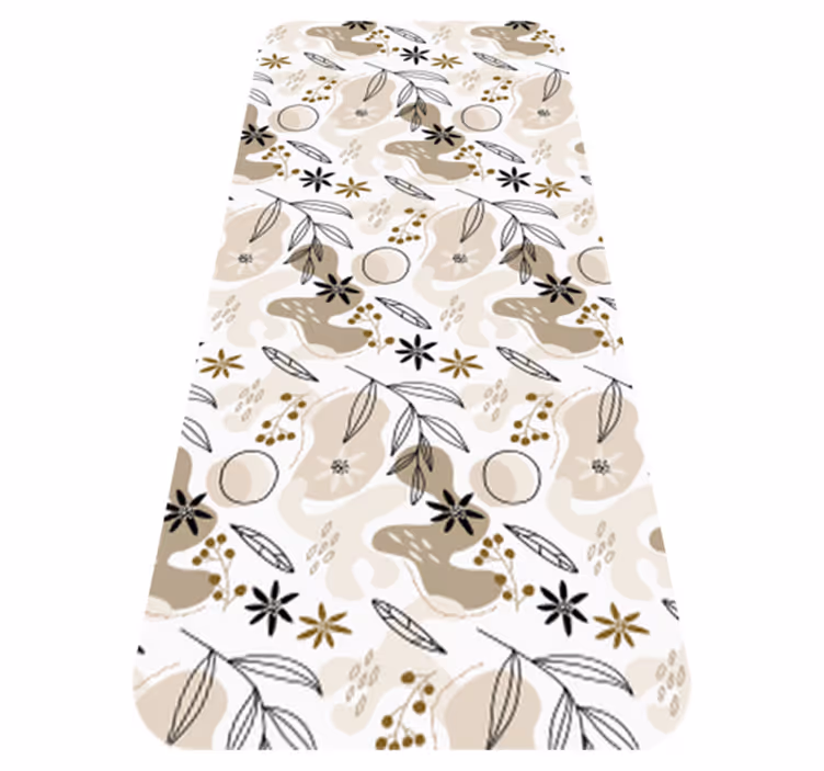 Tappeto vinile fiori motivo elegante in rosa e beige - TenStickers
