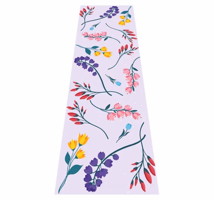 Tappeto vinile fiori giardino botanico minimalista - TenStickers