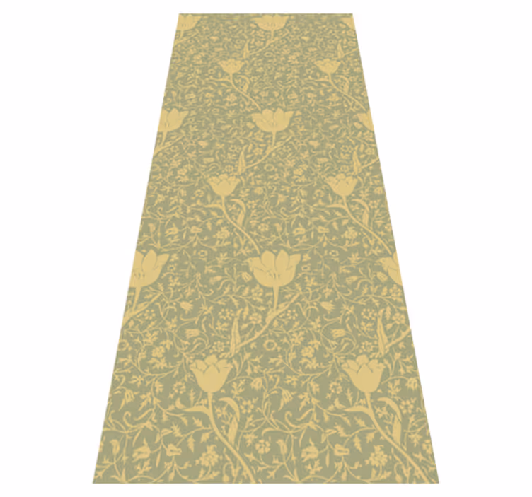 Tappeto vinile fiori motivo floreale oro e verde - TenStickers