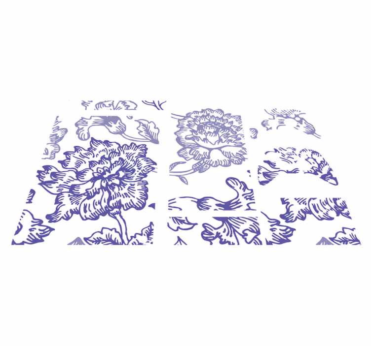 Tappeto vinile fiori motivo floreale viola soft - TenStickers