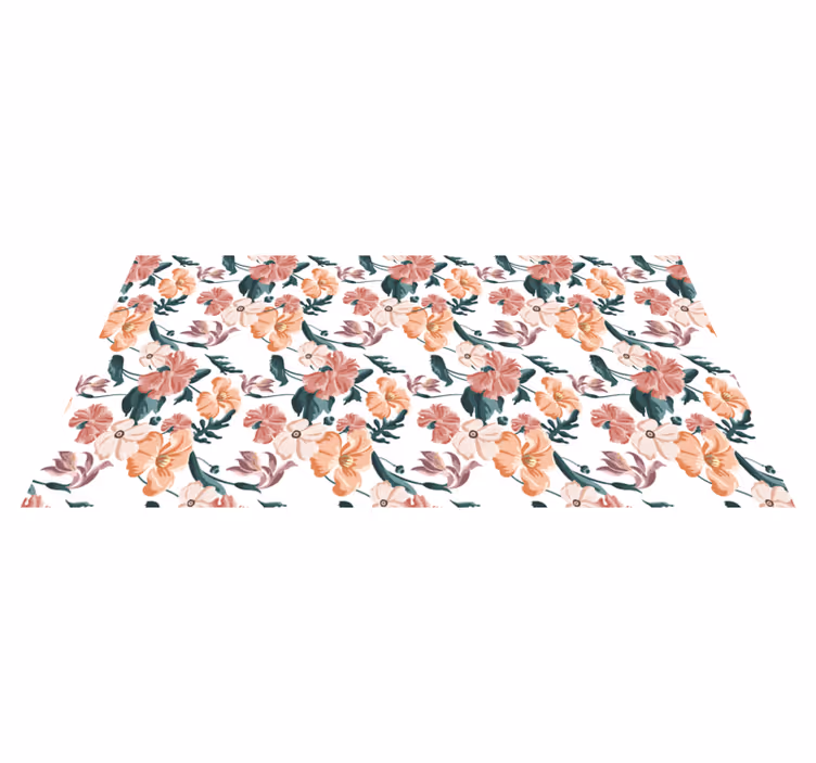 Tappeto vinile fiori motivo fiori pastello bellissimi - TenStickers