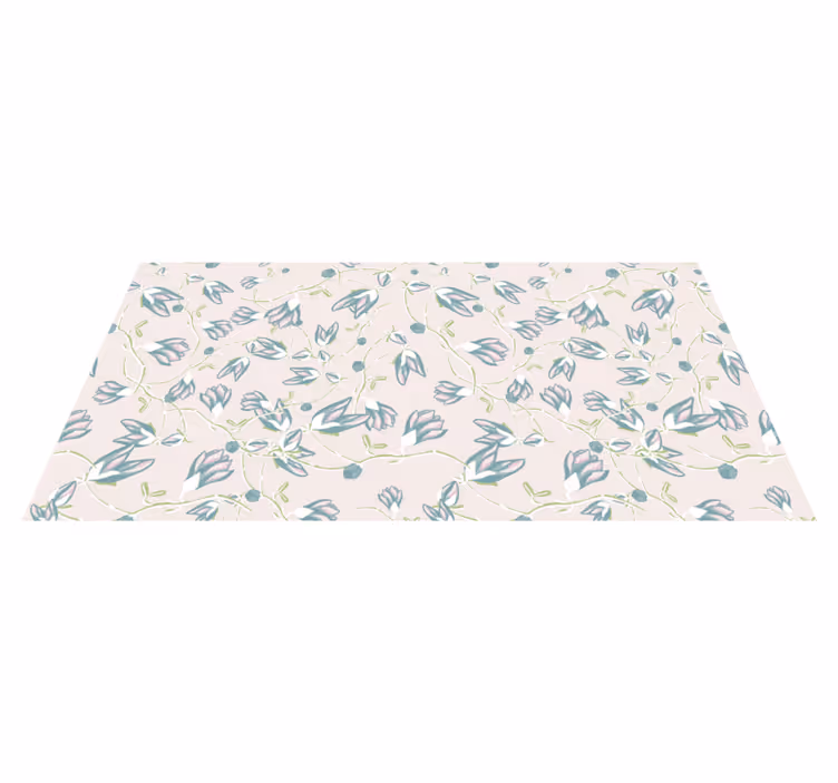Tappeto vinile fiori motivo foglie e fiori - TenStickers