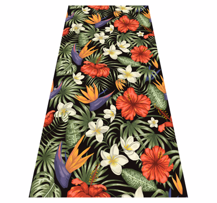 Tappeto vinile fiori motivo piante giungla tropicale - TenStickers