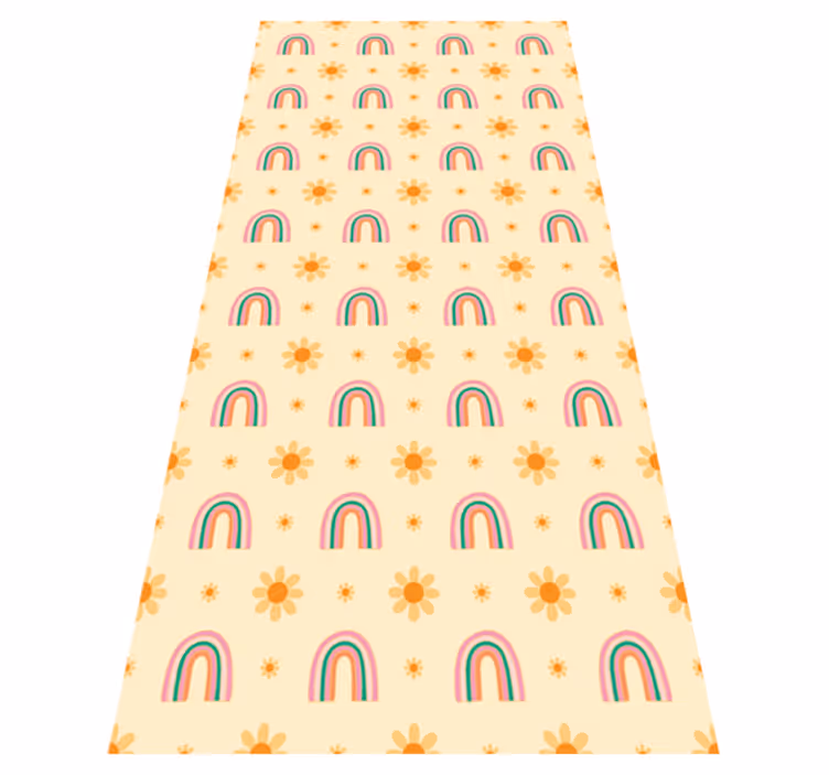 Tappeto vinile fiori fiori e arcobaleni - TenStickers