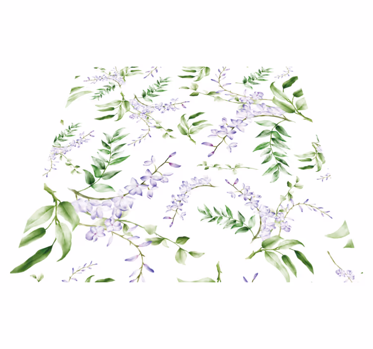 Tappeto vinile fiori motivo lavanda per finestra - TenStickers