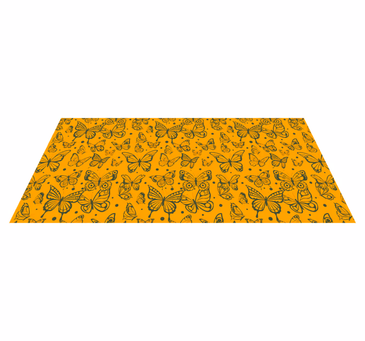 Tappeto vinile fiori sfondo piante farfalla - TenStickers