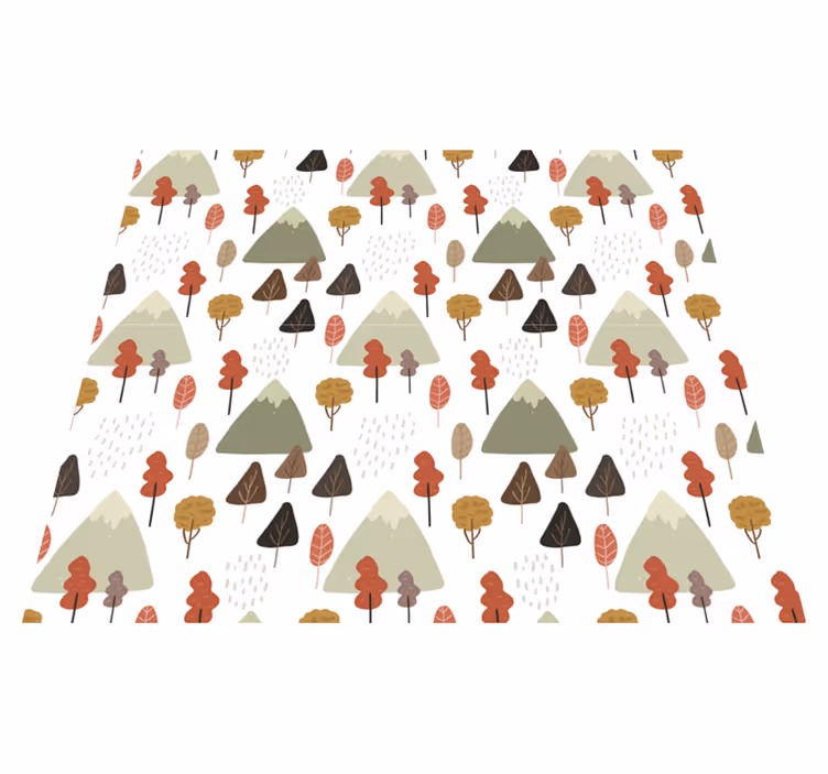 Tappeto vinile fiori motivi di alberi fantasiosi - TenStickers