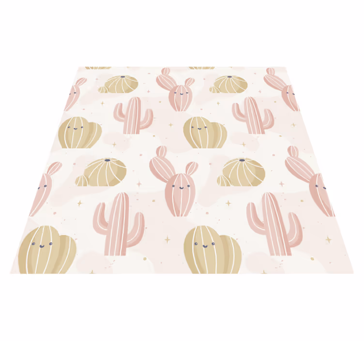 Tappeto vinile fiori motivo cactus carino - TenStickers
