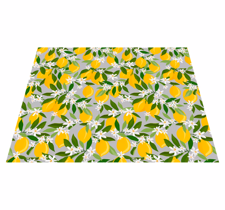 Tappeto vinile fiori motivo fiori di limone - TenStickers