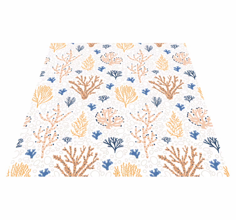 Tappeto vinile fiori motivo corallo elegante - TenStickers