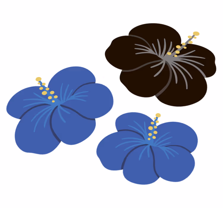 Tappeto vinile fiori composizione floreale ibisco - TenStickers