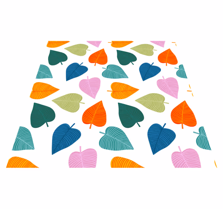Tappeto vinile fiori motivi foglia vibranti - TenStickers