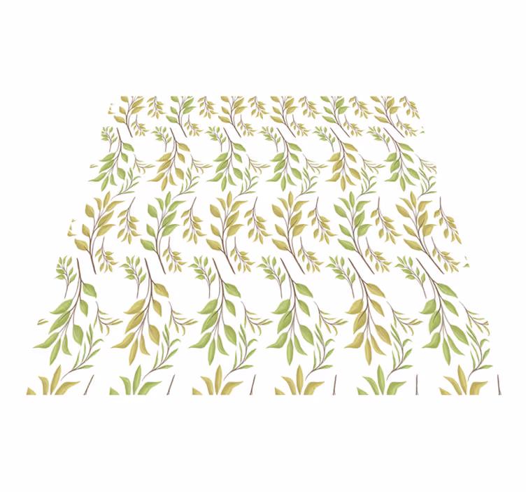 Tappeto vinile fiori motivo verde lussureggiante - TenStickers