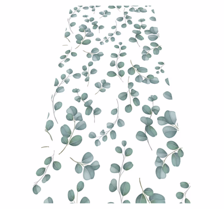 Tappeto vinile fiori design eucalipto verde - TenStickers