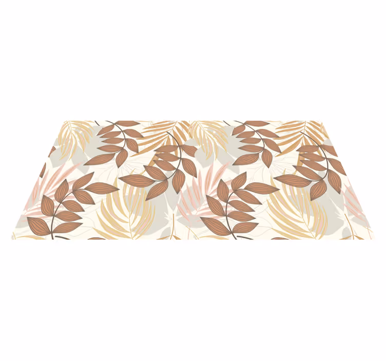 Tappeto vinile fiori ispirazione foglie eleganti - TenStickers