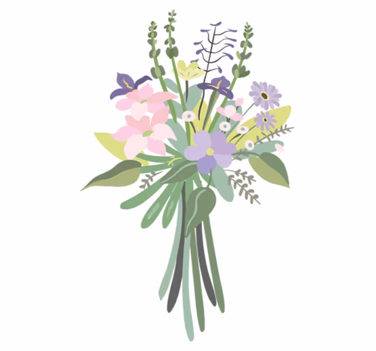 Tappeto vinile fiori bouquet floreale colorato - TenStickers