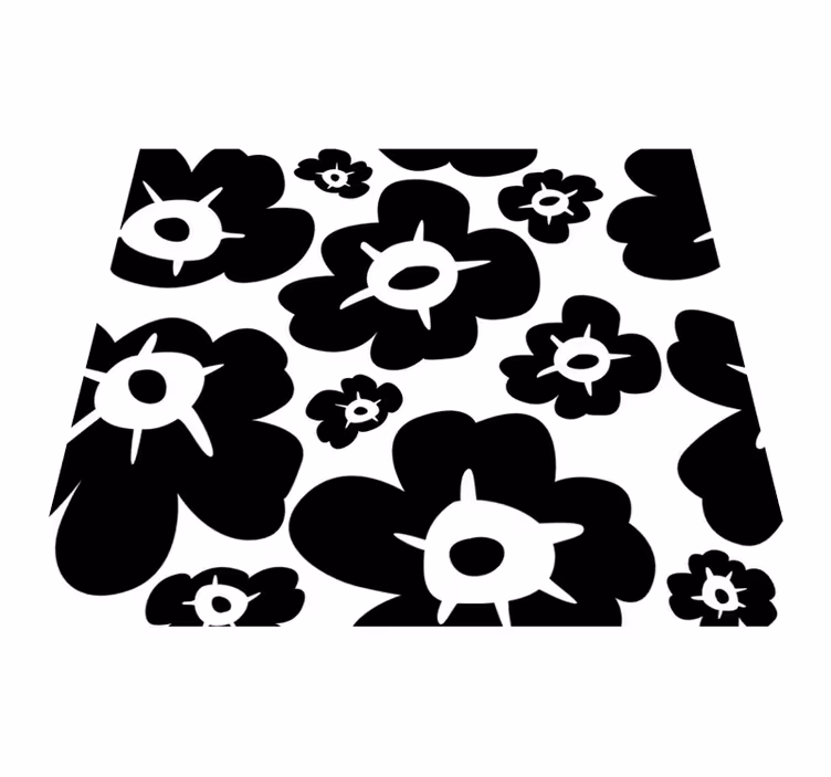 Tappeto vinile camera da letto papavero nero - TenStickers