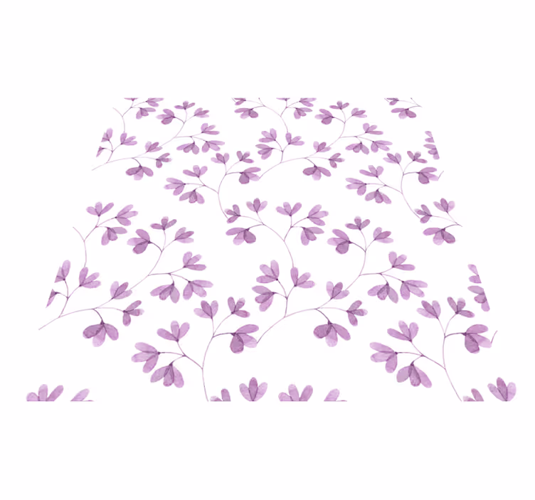 Tappeto vinile camera da letto motivo floreale viola - TenStickers