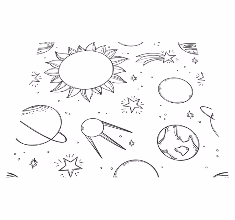 Tappetto vinile stelle spazio in versione bambini - TenStickers