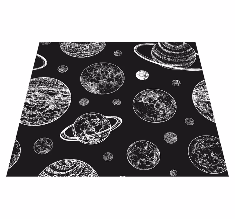 Tappetto vinile stelle bianco e nero - TenStickers