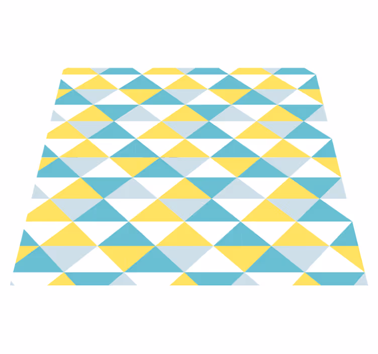 Tappeto vinile geometrico giallo e blu - TenStickers