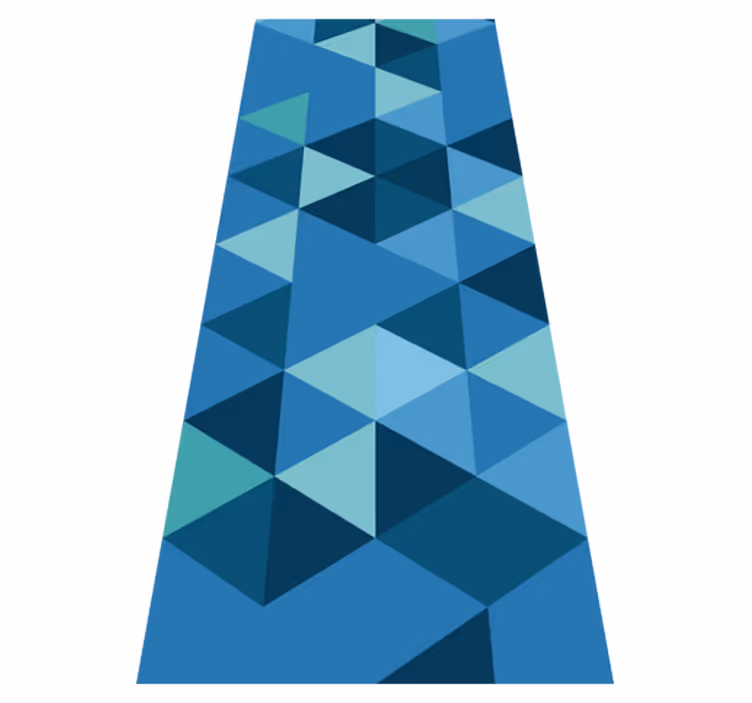 Tappeto vinile geometrico quadrati geometrici blu - TenStickers