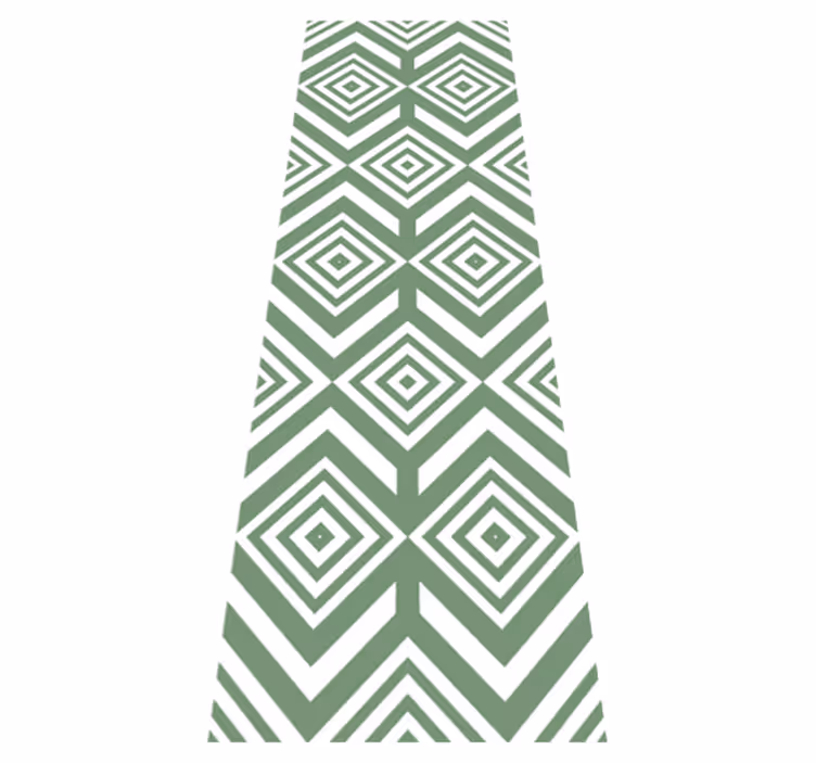 Tappeto vinile geometrico rombi verdi - TenStickers