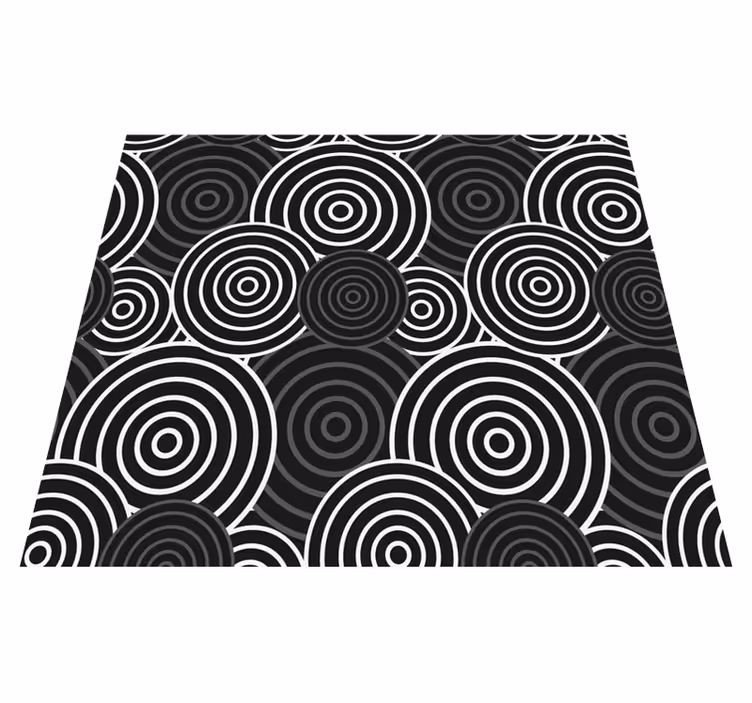 Tappeto vinile geometrico cerchio nero su sfondo - TenStickers