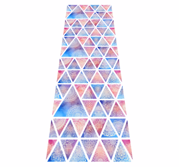 Tappeto vinile geometrico triangoli floreali etnici - TenStickers