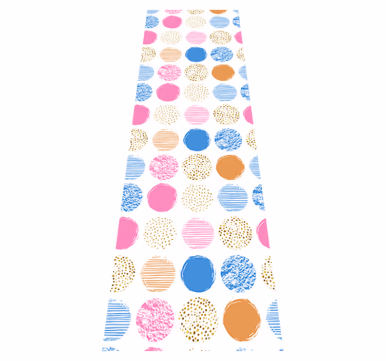 Tappeto vinile geometrico a pois colorati - TenStickers