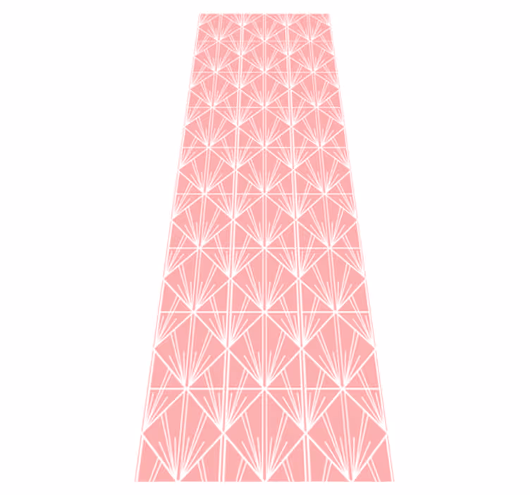 Tappeto vinile geometrico motivo deco rosa e bianco - TenStickers