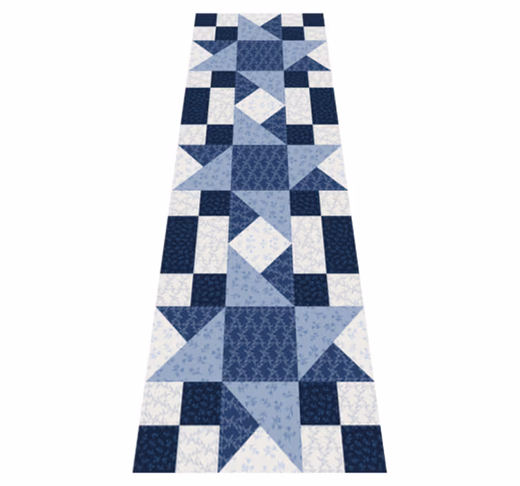 Tappeto vinile geometrico design triangolo stella blu - TenStickers