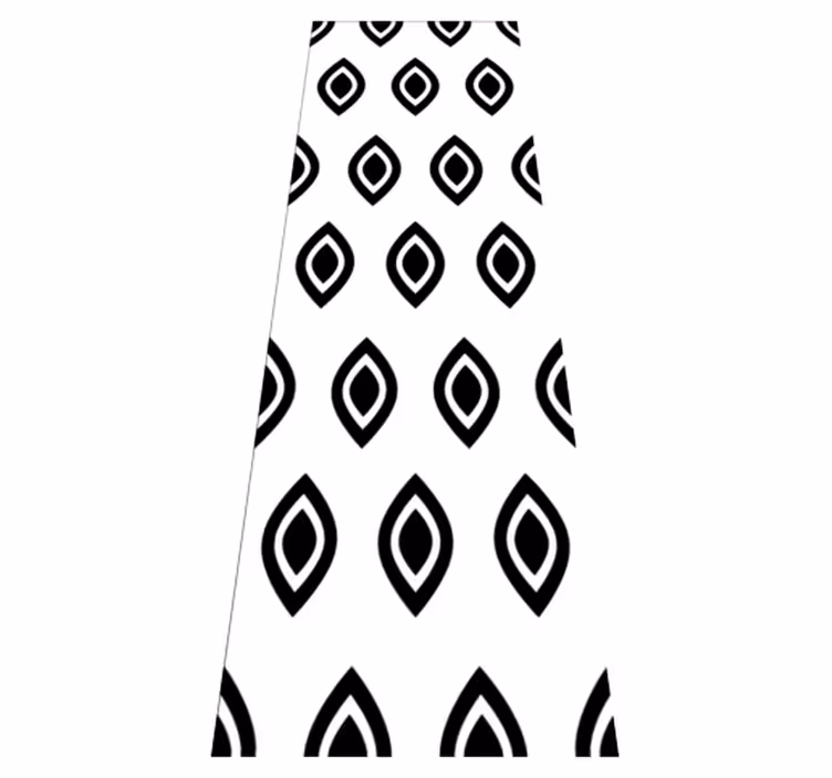 Tappeto vinile geometrico motivi geometrici bianco e nero - TenStickers