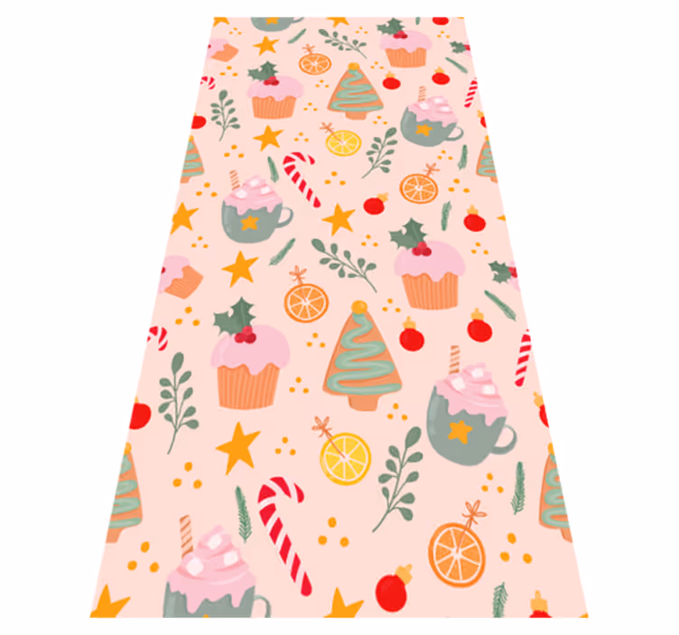 Tappeto vinile natale bastoncini e alberi di natale - TenStickers