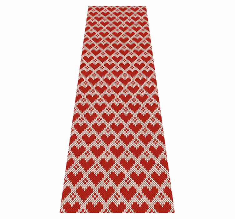 Tappeto vinile natale motivo cuori maglione - TenStickers