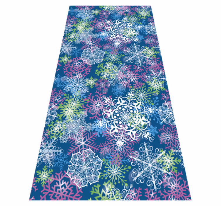 Tappeto vinile natale fiocchi di neve luminosi blu - TenStickers