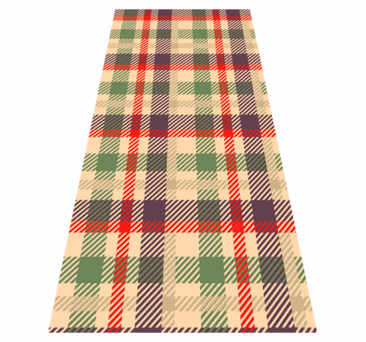 Tappeto vinile natale tartan rosso e verde - TenStickers