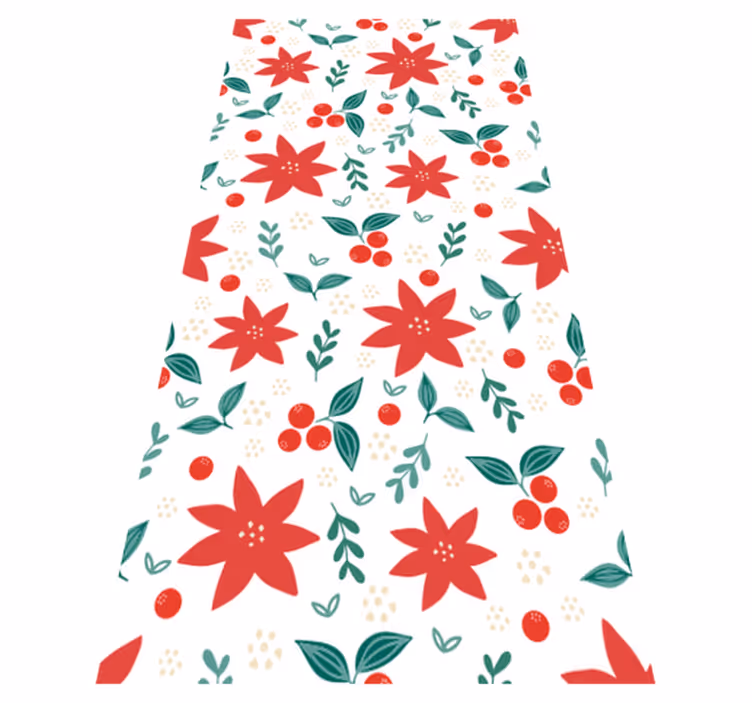 Tappeto vinile natale fiori di natale - TenStickers