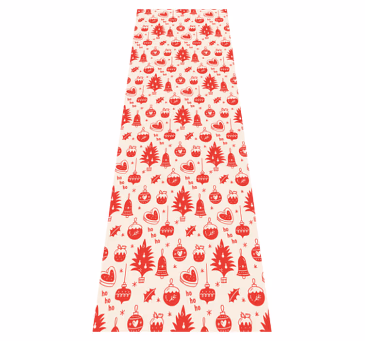 Tappeto vinile natale motivo natalizio rosso e rosa - TenStickers