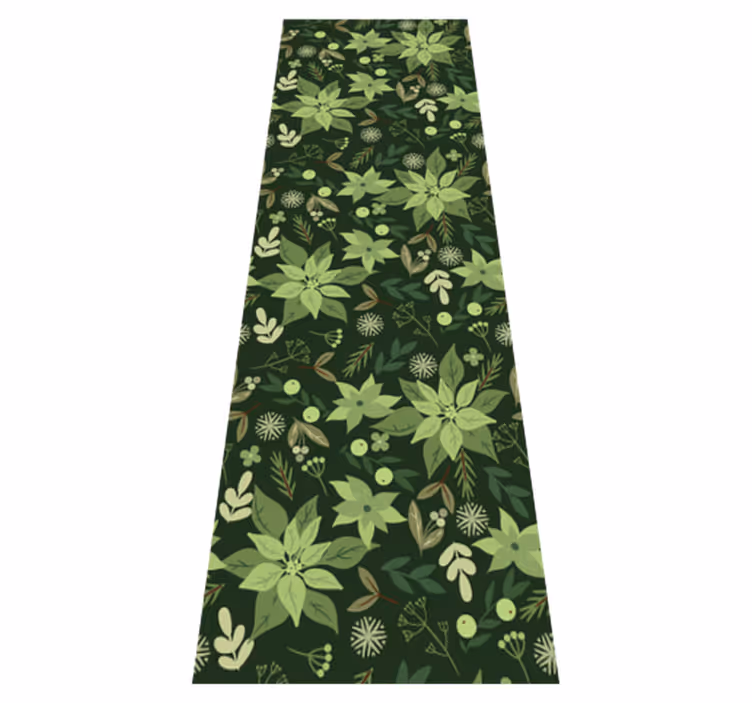 Tappeto vinile natale decorazioni natalizie verde fiore - TenStickers