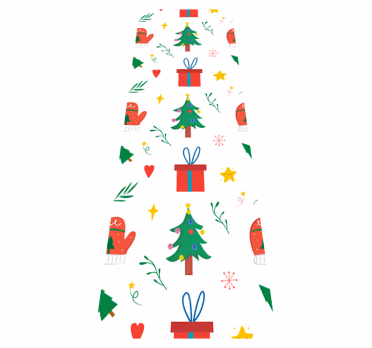 Tappeto vinile natale regali e guanti colorati - TenStickers