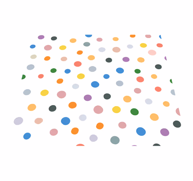 Tappeto vinile camera da letto pois colorati su bianco - TenStickers