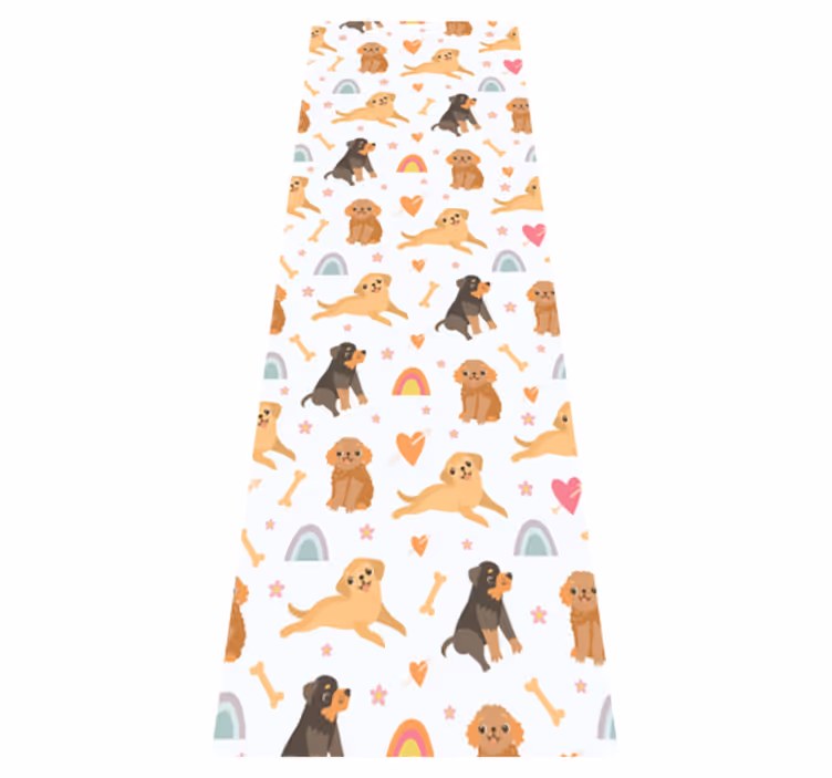 Tappeto vinile camera da letto motivo cane e arcobaleno - TenStickers