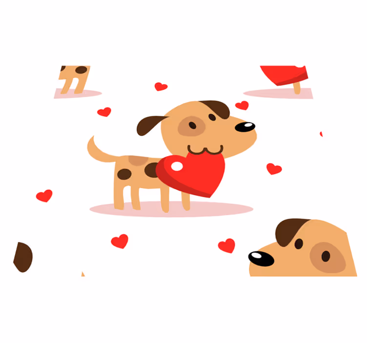 Tappeto vinile camera da letto cani rossi - TenStickers