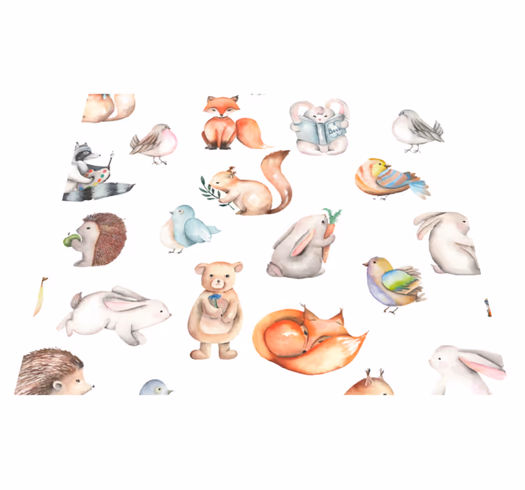 Tappeto vinile per bambini animali della foresta - TenStickers