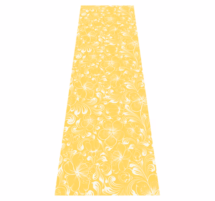 Tappeto vinile camera da letto stile floreale giallo - TenStickers