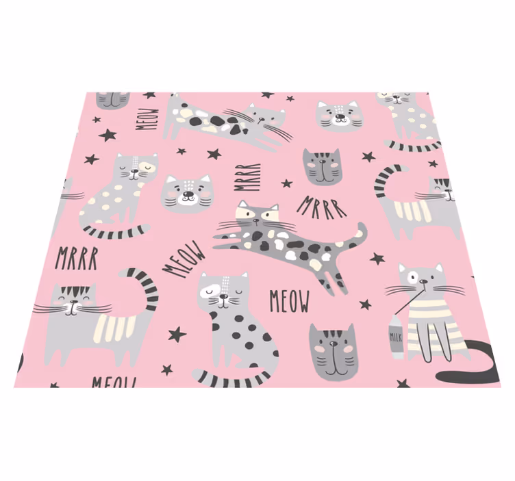 Tappeto vinile camera da letto gatti eleganti - TenStickers