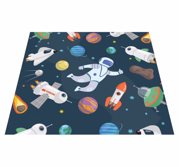 Tappeto vinile camera da letto astronavi - TenStickers